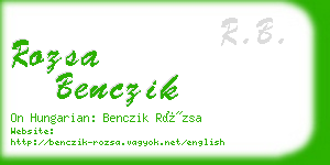 rozsa benczik business card
